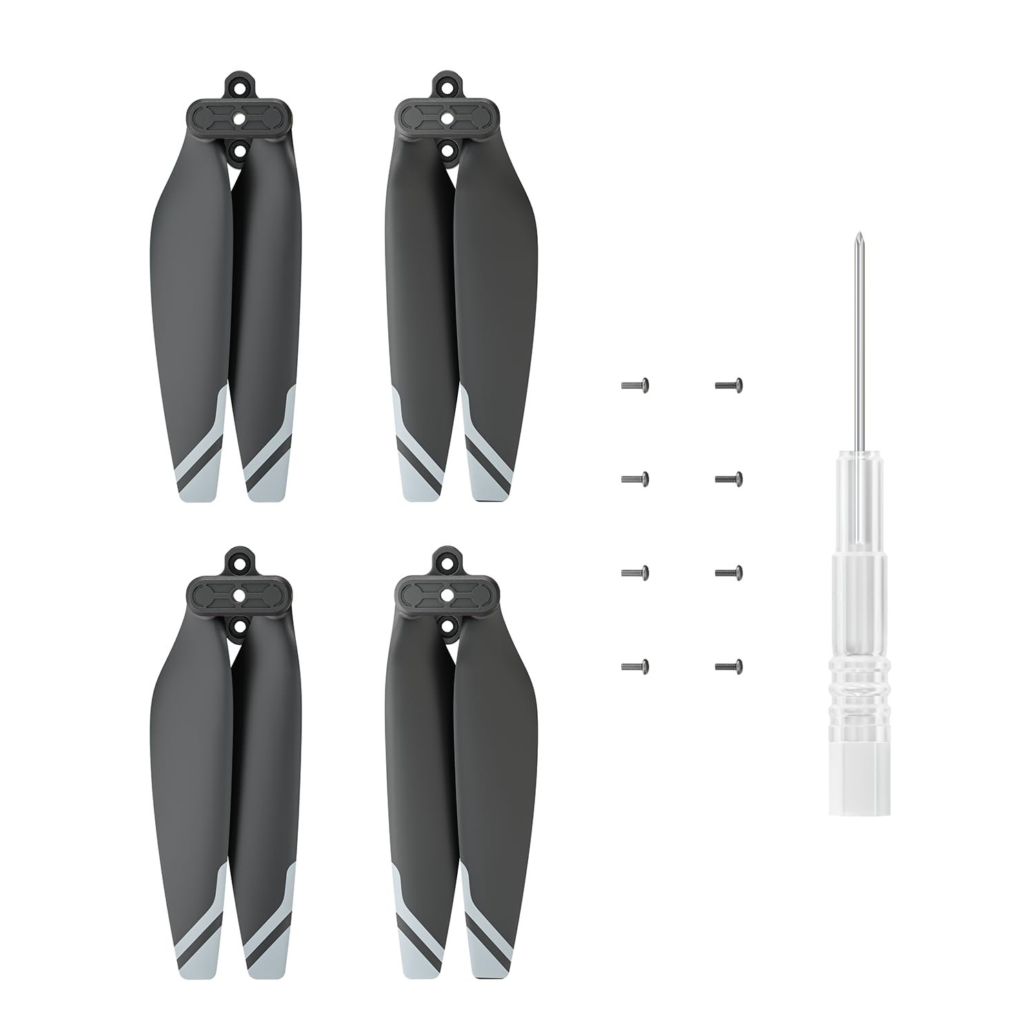 51Mzl4IK7L.jpg Ameta S50 lite 4K Drone Propellers, Set of 4 with 10 Screws and 1 Screw Driver, Grey - Image 1