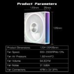 ICOLER Transwarp 120mm RGB Reverse Fan, Infinity Mirror 5V ARGB PWM Case Fan 120mm Triple Pack，Suitable for Computer Case & CPU Cooling(White) - Image 7