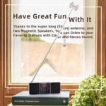 PRUNUS J-288 Portable Radio AM FM Radio with Bluetooth Speaker, Sleep Timer, Power-Saving Display, Ultra-Long Antenna, AUX Input & USB Disk & TF Card MP3 Player, NO Manual Preset - Image 3