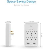 KMC 6-Outlet Surge Tap, 2 USB Ports (3.4A), 980 Joules Surge Protector, White (2 Pack) - Image 7