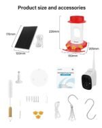 ANAKK Hummingbird Feeder with Camera,1296P HD Night Vision Hummingbird Feeder with Ant Moat, Solar Bird Feeder Outdoor/IP65 Waterproof/AI Intelligent Identification of Hummingbirds 2.4G Wi-fi - Image 8