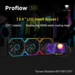 Jungle Leopard PF 360 CPU Water AIO Cooler Liquid Cooling|5.5-inch LCD Magnetic Screen|360mm ARGB Infinity Mirror 2000RPM PWM Fan|Lower Noise |for Intel LGA1851/1700/1200/115X AMD AM4/AM5 (Black) - Image 2