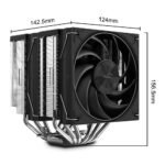 SAMA A60E Premium Dual Tower CPU Air Cooler – Dual 120mm Guide Ring Fans | 6 Heat Pipes, 265W TDP | Intel LGA 115X/1200/1700/1851 & AMD AM4/AM5 | High Performance with Brushed Metal Top Cover - Image 9