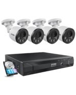 ZOSI 5MP 8CH Wired PoE Security Camera System with Audio, 4pcs Outdoor PoE Cameras, Night Vision, H.265+ 8 Channel 5MP 3K Home NVR with 1TB HDD for 24/7 Recording, No ISED is Provided
