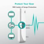 KMC 3-Outlet Wall Mount Surge Protector, 900 Joules, 4 USB 4.8 AMP USB Charging Ports, Phone Holder Cradle for Home, School or Office, ETL Certified - Image 5