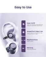 mojawa StarClip Open-Ear Wireless Bluetooth Headphones, Clip-On Earbuds, 4D Panoramic Sound, Clear Calls, Lightweight, Secure Fit, IP54 Water-Resistant Ear Grips for Workout and Daily Use, Silver - Image 6