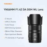 YONGNUO YN56MM F1.4 Lens for Nikon Z Mount, 56mm F1.4Z Large Aperture Auto Focus APS-C Frame, Standard Prime Lens for Nikon Mirrorless Cameras Z5 Z50 Z6 Z6II Z7 Z7II - Image 2
