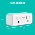 KMC Smart Plug Duo 4-Pack, 2-Outlet Wall Plug Extender, Smart Outlet Splitter for Smart Home, Compatible with Google & Alexa, No Hub Required, WiFi Outlet, White - Image 4