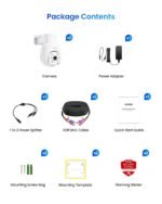 ZOSI 2 Pack 360°View Pan Tilt 1080P Wired Analog HD TVI Security Camera Outdoor Indoor,65ft Night Vision,One-Way Audio,Only Compatible with Same Brand 1080P,5MP and 4K CCTV DVR Systems - Image 9