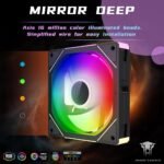 Jungle Leopard Interstellar V1 120mm PC Reverse Blade Case Fan, Infinity Mirror Module Daisy-Chain 5V ARGB PWM PC Fan Triple Pack Suitable for Computer Case & CPU Cooling(Black-3 Pack) - Image 4