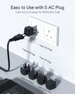 DOACE 220v to 110v Voltage Converter for European Travel: Max 500W Pure Sine Wave Voltage Converter US to Europe - 220 to 110 International Power Adapter Plug Combo Step Down Transformer Black - Image 5