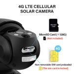 Jennov 4G LTE Cellular Solar Security Camera Wireless Outdoor, No WiFi Need Camera Home Security, 2K Color Night Vision, 360° PTZ, PIR Motion Detection, 2-Way Talk, IP65 Waterproof, Built-in SIM Card - Image 6