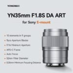 YONGNUO 35MM F1.8 DA Art Auto Focus Lens for Sony E Mount, APS-C Frame Standard Prime Lens for Sony Mirrorless Cameras (Silver) - Image 2