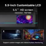 Jungle Leopard AC-02 Digital ATX PC Gaming Computer Case|5.5 Inch Integrated LCD Screen& App|Mid Tower Full View Dual Reinforced Glass Panel|Removable Side Panels|for Micro-ATX ITX (Black) - Image 3