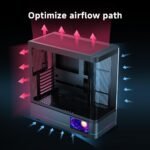 Jungle Leopard AC-02 Digital ATX PC Gaming Computer Case|5.5 Inch Integrated LCD Screen& App|Mid Tower Full View Dual Reinforced Glass Panel|Removable Side Panels|for Micro-ATX ITX (Black) - Image 5