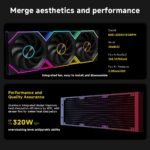 Jungle Leopard PF 360 CPU Water AIO Cooler Liquid Cooling|5.5-inch LCD Magnetic Screen|360mm ARGB Infinity Mirror 2000RPM PWM Fan|Lower Noise |for Intel LGA1851/1700/1200/115X AMD AM4/AM5 (Black) - Image 7