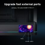 Jungle Leopard AC-02 Digital ATX PC Gaming Computer Case|5.5 Inch Integrated LCD Screen& App|Mid Tower Full View Dual Reinforced Glass Panel|Removable Side Panels|for Micro-ATX ITX (Black) - Image 4