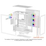 SAMA NEVIEW 4503 Mid Tower PC Case with Dual Tempered Glass Panels, 4×120mm ARGB Fans Pre-Installed, High Airflow ATX PC Case for Case PC Gaming, USB 3.0×2, Type-C Port, Supports Top 360mm AIO – White - Image 4