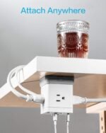 KMC Surge Protector Power Strip, Cube Portable Power Outlet with 4 USB Ports 4.8A and Switch Control, 5-Foot Extension Cord and Detachable Base, Ultra-Compact for Travel and Office - Image 7