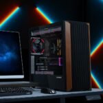 SAMA Z60 Genuine Walnut Wood PC Case, ATX Mid Tower PC Case, Pre-Installed 4X 140mm ARGB PWM Fans, Supports 360mm Radiator on Top, Type-C Port, Mid Tower Computer Case-Black - Image 2