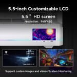 Jungle Leopard AC-02 Digital ATX PC Gaming Computer Case|5.5 Inch Integrated LCD Screen& App|Mid Tower Full View Dual Reinforced Glass Panel|Removable Side Panels|for Micro-ATX ITX (White) - Image 3