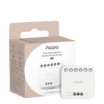 Aqara Dual Relay Module T2,Smart Relay Switch Dry Contact Mode for Garage Doors and Boilers,Light Switch Roller Shade Switch,Supports Homekit and Alexa,Requires a Neutral Line and Aqara Zigbee 3.0 Hub