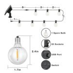 DAYBETTER 50ft Solar String Lights Outdoor Waterproof with with 5W Panel 25 Bulbs 2700K Warm White,Solar Powered Weather Resistant for Patio, Garden, Yard, Pathway No Outlet Needed for Homeowners - Image 7