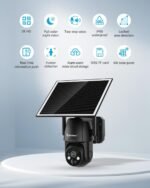 Jennov 4G LTE Cellular Solar Security Camera Wireless Outdoor, No WiFi Need Camera Home Security, 2K Color Night Vision, 360° PTZ, PIR Motion Detection, 2-Way Talk, IP65 Waterproof, Built-in SIM Card - Image 3