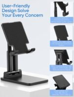 ARZOPA Cell Phone Stand Angle Height Adjustable Phone Holder for Desk, Foldable Phone Stand, Compatible with iPhone, iPad, Surface Pro, Portable Monitor 7" - 15.6" - Image 4