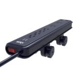 KMC 6-Outlet Surge Protector Power Strip Clamp Mount 7 Feet Cord with 2.4A 2-Port USB Charging Station … - Image 4