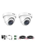 ZOSI 2Pack 2.0MP HD 1080P Security Cameras Kit, 80ft Night Vision, Indoor Outdoor Home CCTV Dome Cameras for 1080P/5MP/4K HD-TVI Analog DVR System