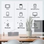 PRUNUS J-288 Portable Radio AM FM Radio with Bluetooth Speaker, Sleep Timer, Power-Saving Display, Ultra-Long Antenna, AUX Input & USB Disk & TF Card MP3 Player, NO Manual Preset - Image 6