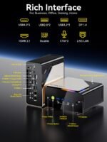 GMKtec AI Mini PC Ultra 9 285H (Turbo 5.4GHz) 96GB DDR5 2TB PCIe 4.0 SSD Mini Gaming Computer 3X M.2 Expansion Slots, Oculink, Quad Screen 8K Display EVO-T1 - Image 9