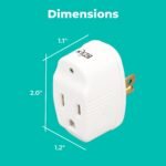 KMC Surge Tap Mini 5-Pack, 1-Outlet Grounded Surge Protector Adapter, 640 Joules, Power Plug Adapter - Image 3