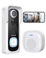 ieGeek Doorbell Camera Wireless 1080P No Subscription - 2K with Adjustable Doorbell Angle Mount, Voice Changer, 2-Way Audio, Only 2.4Ghz WiFi, Compatible with Alexa