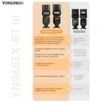 YONGNUO Upgraded YN968EX-RT III Flash Speedlite, for Canon Wireless Signal Cameras, GN60 High-Speed Sync TTL Manual Flash Multi Flash - Image 4