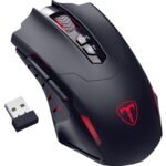 RisoPhy PC400 Wireless Gaming Mouse with 8000 DPI, 2.4G & Bluetooth Dual Mode Connection - Ergonomic Design, 7 Programmable Buttons, RGB backlighting, Precision Sensor for PC and Gaming