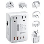 DOACE Voltage Converter US to Europe 350W Convert 220V to 110V for Curling Iron Straightener Shaver, Cordless Converter for European Travel with 2 USB A & 2 USB C Ports Charging