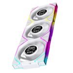 Jungle Leopard Interstellar V4 120mm PC Case Fan|Computer Cooling ARGB CPU Cooler Daisy Chain Fan|Three-Mode Digital Display|Infinity Mirror Design|600-2100 PWM Control|Triple Pack (White Forward)