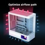 Jungle Leopard AC-02 Digital ATX PC Gaming Computer Case|5.5 Inch Integrated LCD Screen& App|Mid Tower Full View Dual Reinforced Glass Panel|Removable Side Panels|for Micro-ATX ITX (White) - Image 5