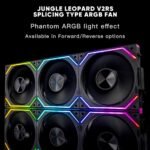 Jungle Leopard PC Fan JM-V2 RS 120 Infinity Mirror Module Daisy-Chain ARGB Fan 120mm Triple Pack Suitable for Computer Case & 360mm AIO Cooler (Black) - Image 2