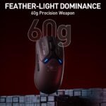 INPHIC IN10P Superlight Wireless Gaming Mouse, 60g, 8K Polling Rate, 26,000 DPI, Tri-Mode, PAW3395 Sensor, Fully Programmable - Image 4