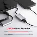 Unitek USB 3.0 Active Extension Cable, 32 Feet Extender Cord for Oculus Rift, Xbox Kinect, PlayStation, Webcam with 5V2A Power Adapter, Signal Booster,Aluminum - Image 7