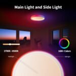 Aqara LED Ceiling Light T1M,Matter Over Bridge,Requires Zigbee 3.0 HUB,RGB+IC with Gradient Effects and 16 Million Colors,40W 3450lm,2700-6500K Tunable White,Supports HomeKit,Alexa and IFTTT - Image 3
