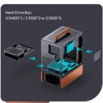 JONSBO T7 Black Micro ATX PC Case, Aluminum Chassis, with Multifunctional Handle, Solid Wood Veneer Desktop Computer Case, MB:MicroATX/ITX,GPU 280mm,PSU ATX 220mm,Place on The Left Black - Image 6