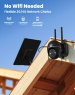 ieGeek 4G LTE Cellular Security Camera Wireless Outdoor, Solar Battery Powered Cameras for Home Surveillance, 2K Color Night Vision, 360°PTZ, 2-Way Audio, No WiFi, PIR Motion Sensor(SIM Card Included) - Image 2