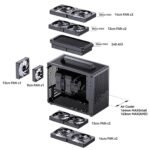 JONSBO/JONSPLUS Z20 Mesh Black Micro-ATX Mini Tower PC Case,with Detachable Carrying Handle, Mini Size, High-Performance Hardware Compatible, Support 240AIO, H160mm Cooler, Black - Image 6