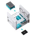 JONSBO V12 White Micro ATX Mid Tower PC Case, Hyperboloid Glass Desktop Design, Separated Cabinet Structure,Walnut Wood,MATX Desktop Computer Chassis, GPU<260mm,ATX PSU,Front 120mm*2(Built-in) White - Image 8