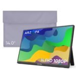 ARZOPA Portable Monitor & Sleeve, 14.0'' 1080P FHD Laptop Monitor & Portable Monitor PU Sleeve Bag Combination