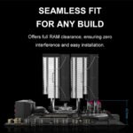 SAMA A60E Premium Dual Tower CPU Air Cooler – Dual 120mm Guide Ring Fans | 6 Heat Pipes, 265W TDP | Intel LGA 115X/1200/1700/1851 & AMD AM4/AM5 | High Performance with Brushed Metal Top Cover - Image 8